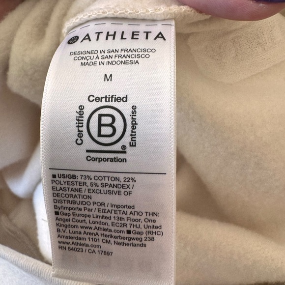 Athleta - NWT Power of She Crew Sweatshirt in Pelican Cream Sz M - Picture 8 of 8